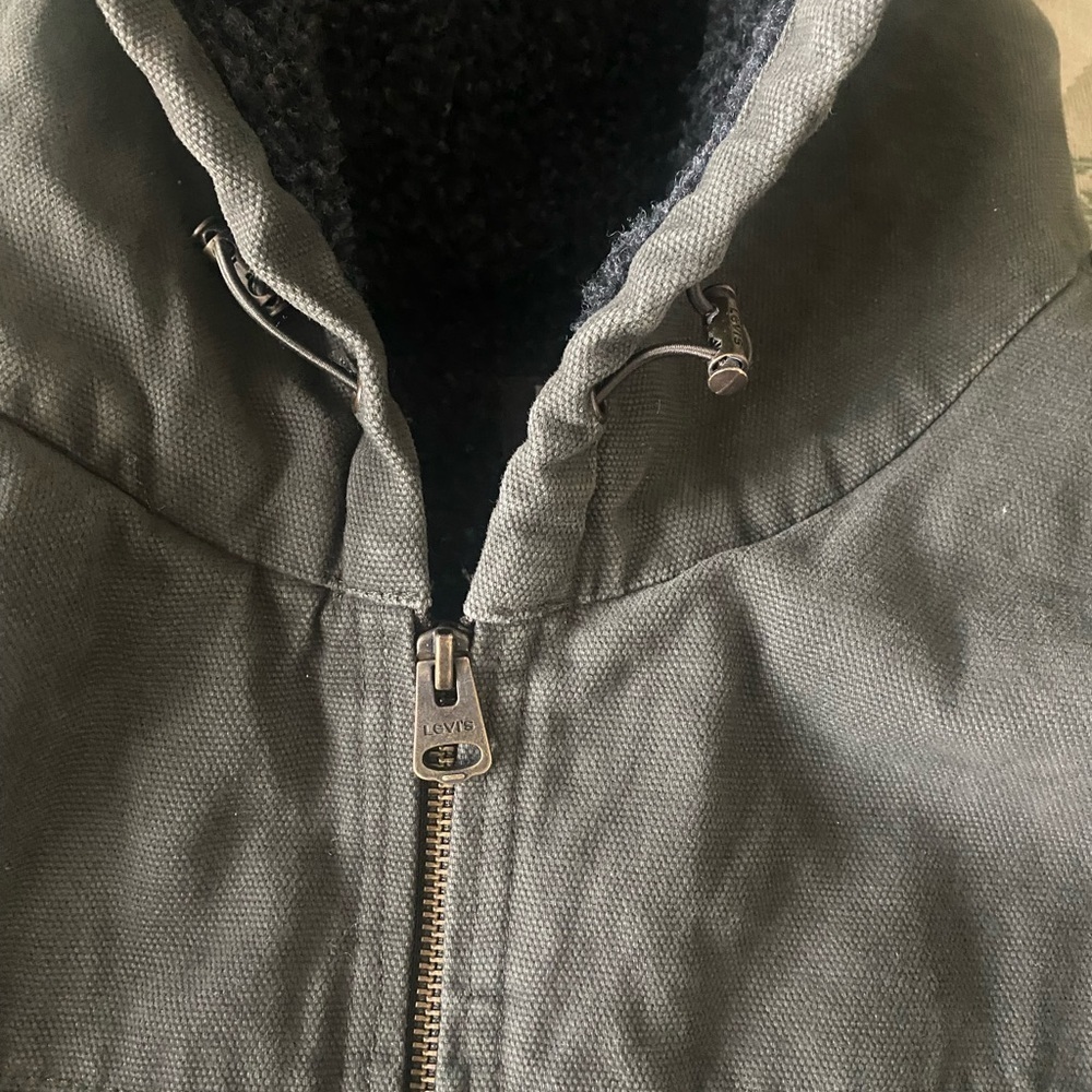 Levi’s Mens Olive Sherpa lined Cotton Utility Jacket 4XL Like New​​​​​​​​​​​ - Picture 6 of 6